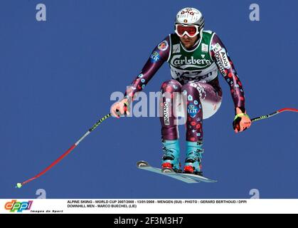 ALPINSKI - WM 2007/2008 - 13/01/2008 - WENGEN (SUI) - FOTO : GERARD BERTHOUD / DPPI DOWNHILL MEN - MARCO BÜCHEL (LIE) Stockfoto