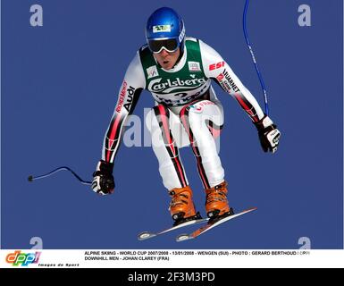 ALPINSKI - WM 2007/2008 - 13/01/2008 - WENGEN (SUI) - FOTO : GERARD BERTHOUD / DPPI DOWNHILL MEN - JOHAN CLAREY (FRA) Stockfoto