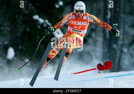 ALPINSKI - WM 2009/2010 - VAL GARDENA (ITA) - 19/12/2009 - FOTO : GERARD BERTHOUD / DPPIDOWNHILL MEN - ROBBIE DIXON (USA) Stockfoto