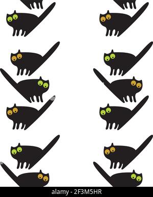 Nahtloses Muster mit lustigen Katzen Stock Vektor