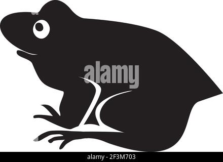 Lustige Frosch Silhouette, Vektor-Illustration Stock Vektor
