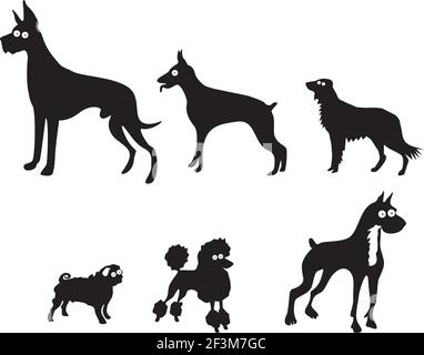 Satz witziger Hundefiguren Stock Vektor