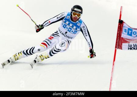 ALPINSKI - WM 2011/2012 - CHAMONIX (FRA) - 03/02/2012 - FOTO : GERARD BERTHOUD / DPPI - HERREN ABFAHRT 1 - STEPHAN KEPPELER (ALLE) Stockfoto