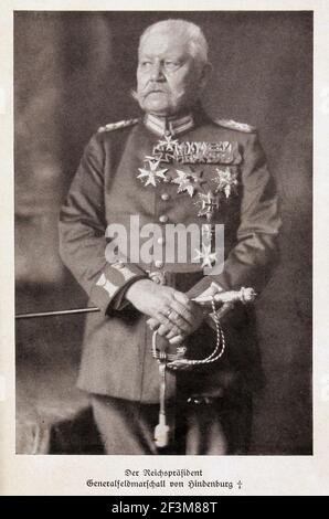 Vintage-Foto von Paul von Hindenburg Paul von Hindenburg (1847 – 1934), war ein deutscher General und Staatsmann, der die kaiserliche deutsche Armee befehligte Stockfoto