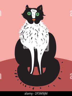 Lustige Katze Zeichentrickfigur Stock Vektor