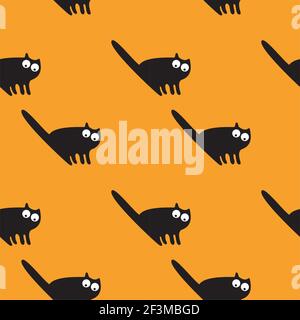 Nahtloses Muster mit lustigen Katzen Stock Vektor