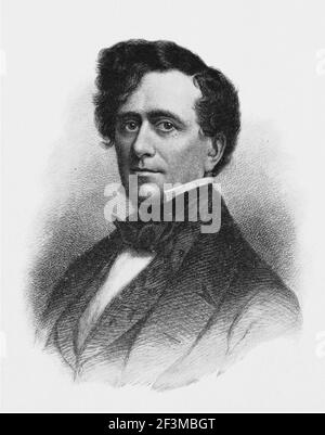 Porträt von Präsident Franklin Pierce. Franklin Pierce (1804 – 1869) war der 14. Präsident der Vereinigten Staaten (1853–1857), ein Norddemokrat, der Stockfoto