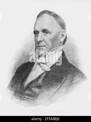 Porträt des Präsidenten James Buchanan Jr. James Buchanan Jr. (1791 – 1868) war ein amerikanischer Anwalt und Politiker, der als 15. Präsident der Th diente Stockfoto