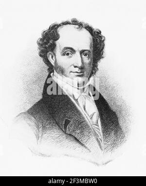 Porträt von Präsident Martin Van Buren. Martin Van Buren (1782 – 1862) war ein amerikanischer Staatsmann, der als achter Präsident der Vereinigten Stat diente Stockfoto