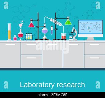 Chemische Labor Wissenschaft und Technologie Stock Vektor