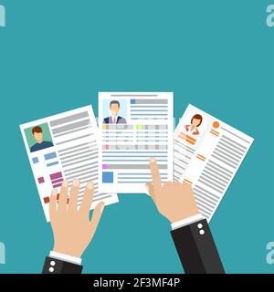 Cv Konzept Lebenslauf mit Foto, Dokumente. Stock Vektor