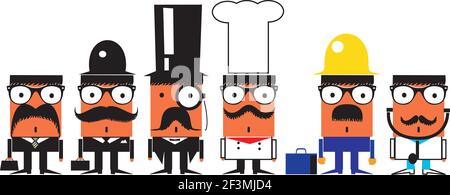 Vektor-Illustration von lustigen Comic-Figuren Stock Vektor