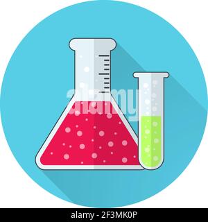 Symbol für flache Teströhrchen Stock Vektor