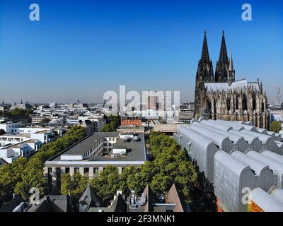 Köln City, Deutschland. Luftaufnahme der Innenstadt Teil der Altstadt, Köln Stadt. Stockfoto