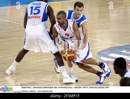 BASKETBALL - EUROPAMEISTERSCHAFT 2009 - BYDGOSZCZ (POL) - 15/09/2009 - FOTO : HERVE BELLENGER / DPPI FRANCE / GREECE - TONY PARKER (FRA) Stockfoto