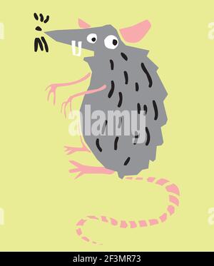 Lustige Rattenvektor-Illustration Stock Vektor