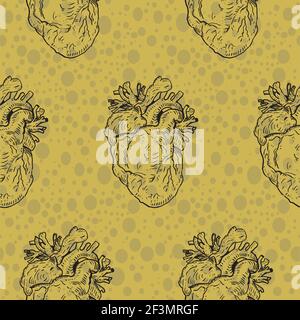 Nahtloses menschliches Herz-Muster Stock Vektor
