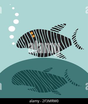 Lustige Fisch Cartoon-Figur Stock Vektor