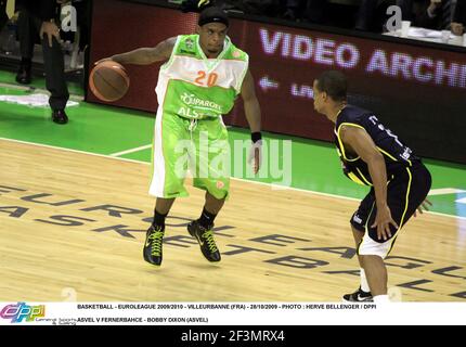 BASKETBALL - EUROLEAGUE 2009/2010 - VILLEURBANNE (FRA) - 28/10/2009 - FOTO : HERVE BELLENGER / DPPI ASVEL V FERNERBAHCE - BOBBY DIXON (ASVEL) Stockfoto