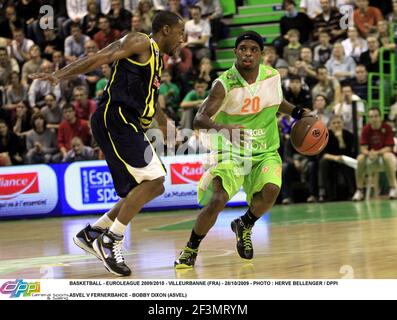 BASKETBALL - EUROLEAGUE 2009/2010 - VILLEURBANNE (FRA) - 28/10/2009 - FOTO : HERVE BELLENGER / DPPI ASVEL V FERNERBAHCE - BOBBY DIXON (ASVEL) Stockfoto