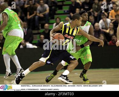 BASKETBALL - EUROLEAGUE 2009/2010 - VILLEURBANNE (FRA) - 28/10/2009 - FOTO : HERVE BELLENGER / DPPI ASVEL V FERNERBAHCE - TARENCE KINSEY (ASVEL) Stockfoto