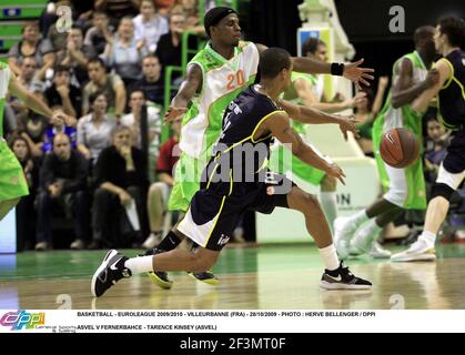 BASKETBALL - EUROLEAGUE 2009/2010 - VILLEURBANNE (FRA) - 28/10/2009 - FOTO : HERVE BELLENGER / DPPI ASVEL V FERNERBAHCE - TARENCE KINSEY (ASVEL) Stockfoto