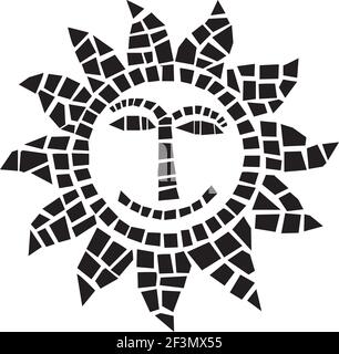 Sonnenmosaik-Symbol Stock Vektor