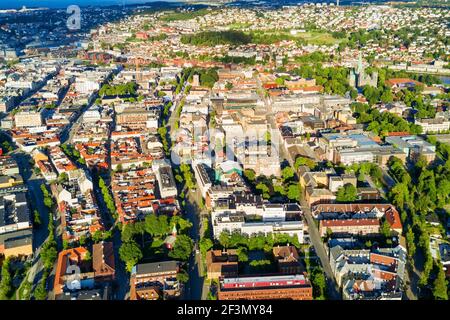 Trondheim Stadt Antenne Panoramablick. Trondheim ist der Dritte die bevölkerungsreichste Gemeinde in Norwegen. Stockfoto