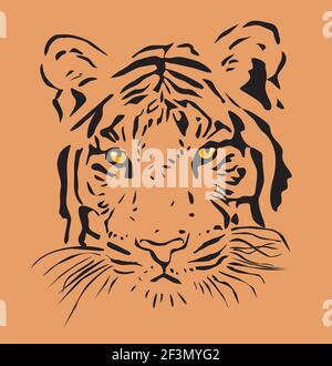 Tiger-Kopf, Vektorgrafik Stock Vektor