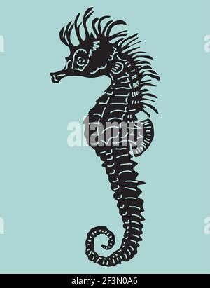 Vektor-Illustration von Seepferd Stock Vektor