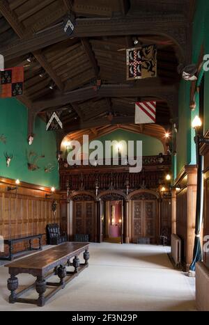 Haupthalle bei Newstead Abbey, Nottinghamshire, England, UK Stockfoto