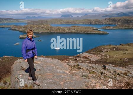 Die Sommerinseln und Hügel von Coigach vom Gipfel aus Von Gerner More Scotland Stockfoto