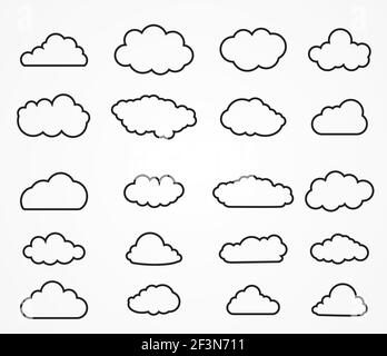 Cloud formen Kollektion Stock Vektor
