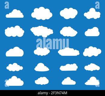 Set von blauen Himmel, Wolken. Stock Vektor