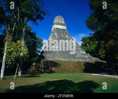 Tikal ist eine uralte Maya-Stadt ruiniert. Es wird angenommen, dass es stammt aus dem 4th. Jahrhundert v. Chr.. Es ist ein UNESCO-Weltkulturerbe. Stockfoto