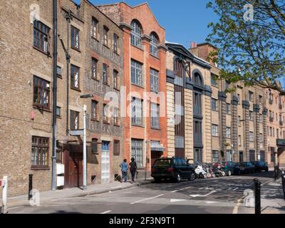 Bermondsey Street South East London. Viele der Lagerhäuser in diesem Bereich wurden in eine Mischung aus Gewerbe- und Wohnräumen umgewandelt Stockfoto