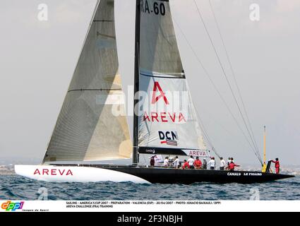 SEGELN - AMERICA'S CUP 2007 - VORBEREITUNG - VALENCIA (ESP) - 20/04/2007 - FOTO : IGNACIO BAIXAULI / DPPI AREVA CHALLENGE (FRA) TRAINING Stockfoto