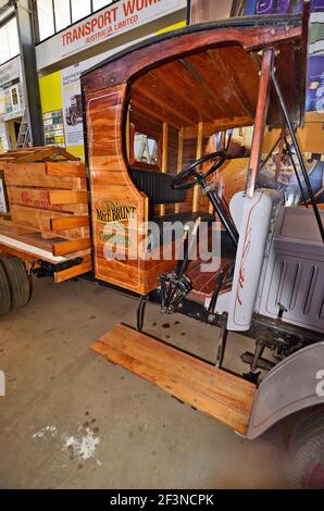 Alice Springs, NT, Australien - 20. November 2017: Detail eines Oldtimers im Ghan Museum Stockfoto