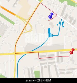Stadtplan. Stock Vektor