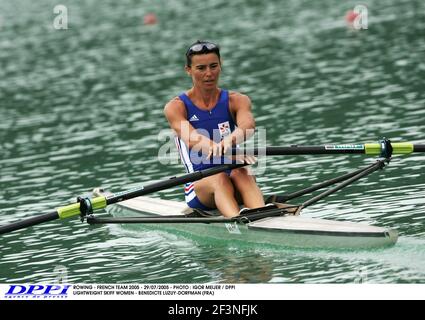 RUDERN - FRANZÖSISCHES TEAM 2005 - 29/07/2005 - FOTO : IGOR MEIJER / DPPI LEICHTGEWICHT SKIFF FRAUEN - BENEDICTE LUZUY-DORFMAN (FRA) Stockfoto