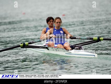 RUDERN - FRANZÖSISCHES TEAM 2005 - 29/07/2005 - FOTO : IGOR MEIJER / DPPI COXLESS PAIR WOMEN - CELIA FOULEN UND MARIE LE NEPVOU (FRA) Stockfoto