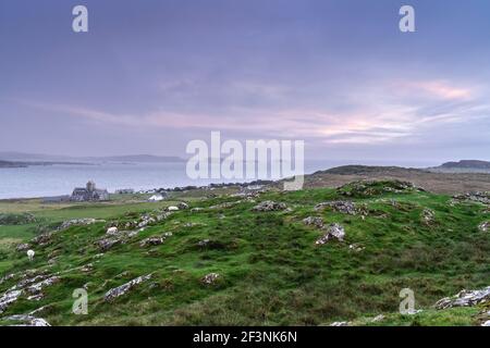 Auf dem Dun I, dem felsigen Hügel von Iona, Schottland Stockfoto