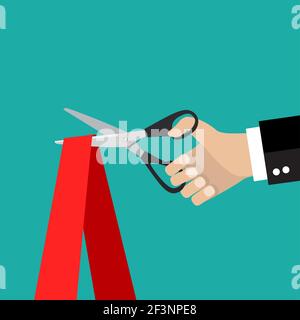 Menschliche Hand mit einer Schere Stock Vektor