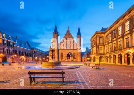 Den Haag, Niederlande, in der Morningzeit am Ridderzaal. Stockfoto