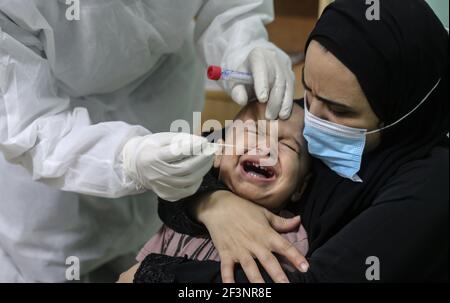 Ausbruch des Coronavirus in Gaza Stockfoto