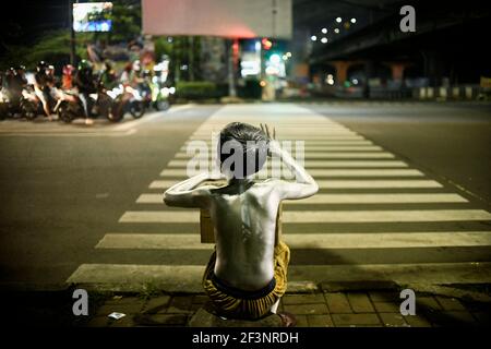 Daily Life Silverman in Jakarta, Indonesien Stockfoto
