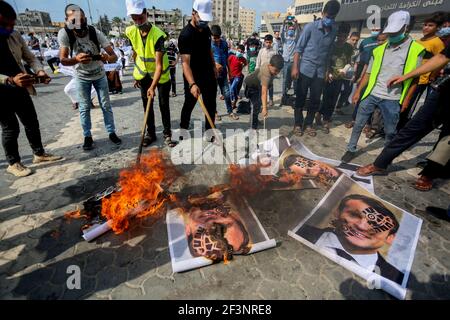 Anti-Frankreich-Proteste in Gaza Stockfoto