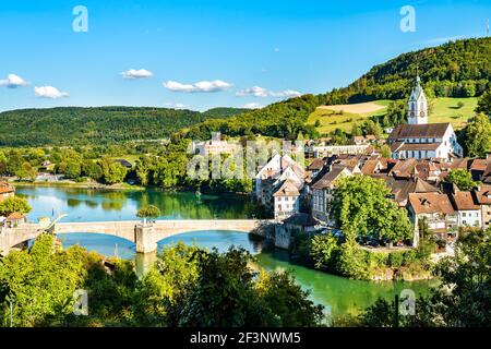 Laufenburg am Rhein in der Schweiz Stockfoto