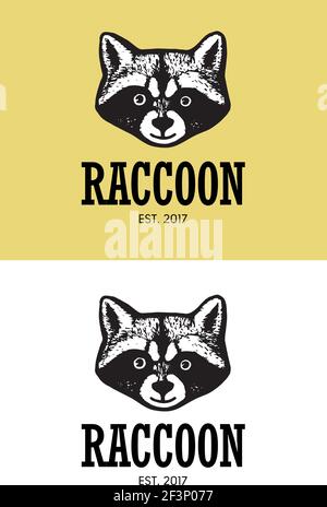 Zeichen von Waschbär. Wildtier Symbol für Unternehmen oder Sportmannschaft. Logo des Waschbären-Kopfes. Vektorgrafik. Stock Vektor