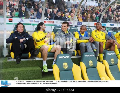 FUSSBALL - FRANZÖSISCHE MEISTERSCHAFT 2008/2009 - L1 - FC NANTES V OGC NICE - 18/04/2009 - WALDEMAR KITA (PRÄSIDENT VON NANTES) - FOTO PASCAL ALLEE / FLASH DRÜCKEN Stockfoto